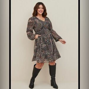 Torrid Floral Baby Doll Dress 6X